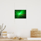 Rood- en groene laserlichten poster (Keuken)