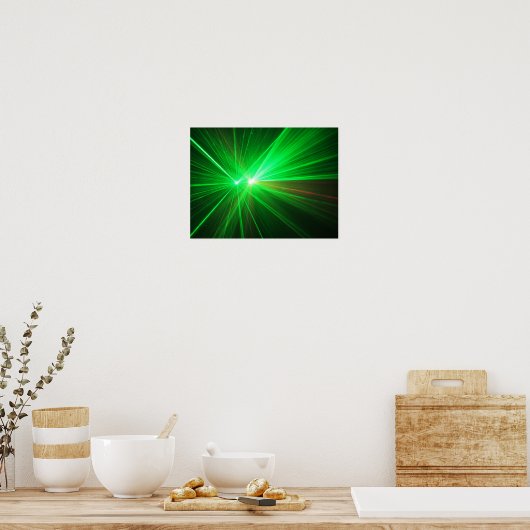 Rood- en groene laserlichten poster (Keuken)
