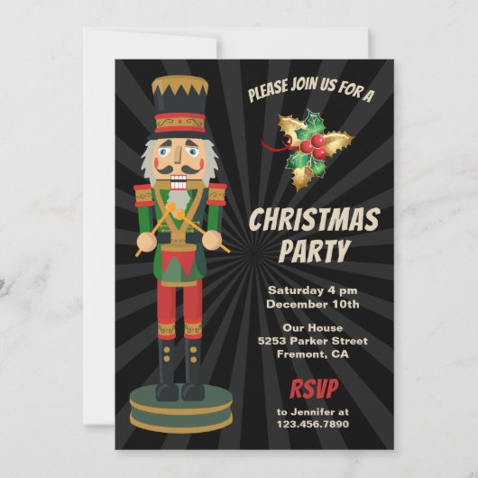 Rood- en Groene Nutkraker Vakfeest Kaart (Voorkant)