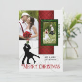 Rood- en Groene Passen getrouwd 1 Kerstmis 2 Foto Kaart (Staand voorkant)
