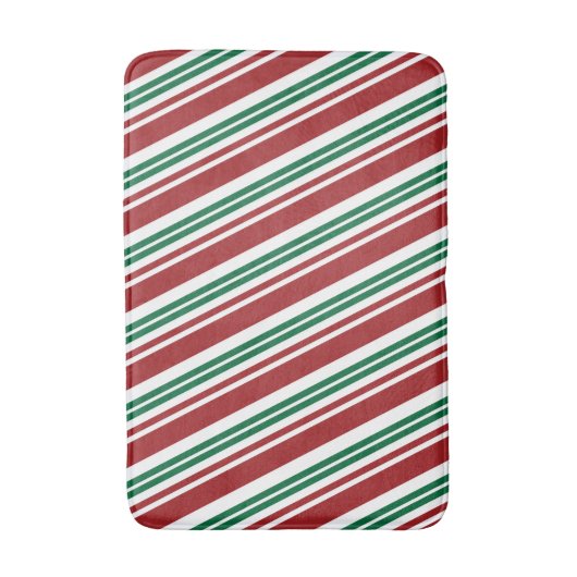 Rood- en Groene Peppermint Stripe Badmat (Voorkant Verticaal)
