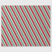 Rood- en Groene Peppermint Stripe Cadeaupapier (Vlak)