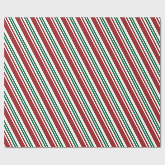 Rood- en Groene Peppermint Stripe Cadeaupapier (Vlak)