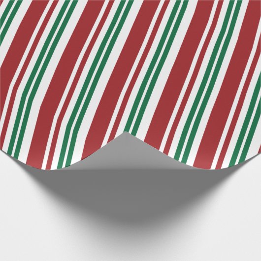 Rood- en Groene Peppermint Stripe Cadeaupapier (Hoek)