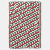 Rood- en Groene Peppermint Stripe Deken (Voorkant Verticaal)