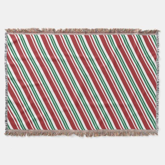 Rood- en Groene Peppermint Stripe Deken (Voorkant)