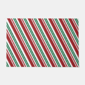 Rood- en Groene Peppermint Stripe Deurmat (Voorkant)