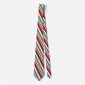 Rood- en Groene Peppermint Stripe Stropdas (Voorkant)