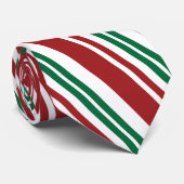 Rood- en Groene Peppermint Stripe Stropdas (Opgerold)