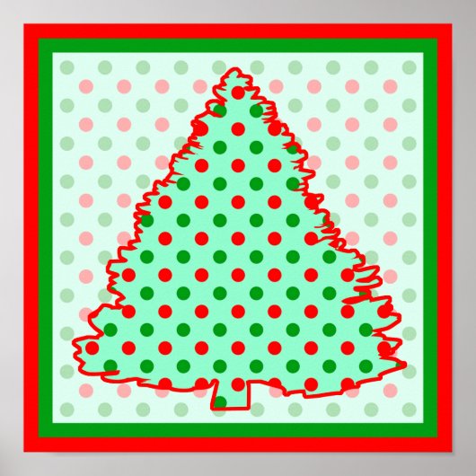 Rood- en groene pokadots poster (Voorkant)