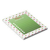 Rood- en Groene Polka Dot Personalized Shopping Li Notitieblok (Schuin)