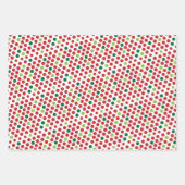 Rood- en Groene Polka Dots met kerstcoördinatie Inpakpapier Vel (Voorkant 2)
