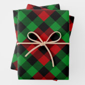 Rood- en Groene Quilt Buffalo Plaid Holiday Inpakpapier Vel (In situ)