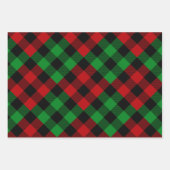 Rood- en Groene Quilt Buffalo Plaid Holiday Inpakpapier Vel (Voorkant)