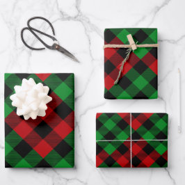 Rood- en Groene Quilt Buffalo Plaid Holiday Inpakpapier Vel