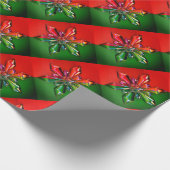 Rood- en groene sneeuwvlokken cadeaupapier (Hoek)