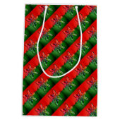 Rood- en groene sneeuwvlokken medium cadeauzakje (Achterkant)