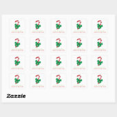 Rood- en groene snoepriet met kerstcadeautjes vierkante sticker (Vel)