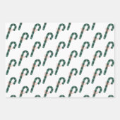 Rood- en groene snoepsuikerriet, gecoördineerd met inpakpapier vel (Voorkant 2)