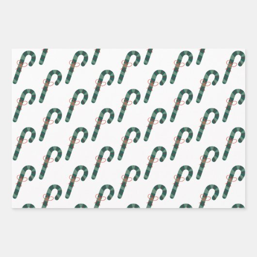 Rood- en groene snoepsuikerriet, gecoördineerd met inpakpapier vel (Voorkant 2)