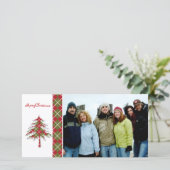 Rood- en Groene stijl — Merry Kerstmis Feestdagenkaart (Staand voorkant)