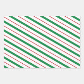 Rood- en groene strepen kerstpapier inpakpapier vel (Voorkant 3)