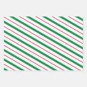 Rood- en groene strepen kerstpapier inpakpapier vel (Voorkant 2)