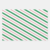 Rood- en groene strepen kerstpapier inpakpapier vel (Voorkant)
