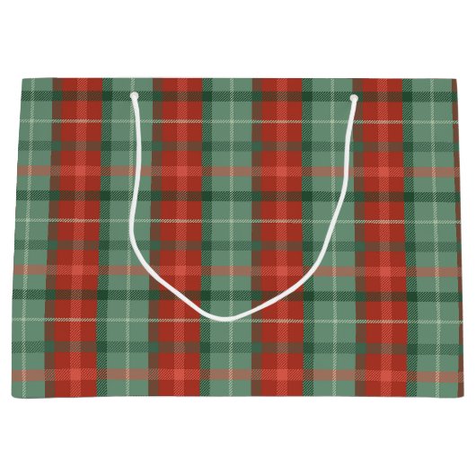 Rood- en groene tartan-modeldraagtas groot cadeauzakje (Voorkant)