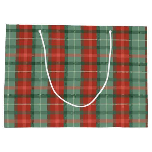 Rood- en groene tartan-modeldraagtas groot cadeauzakje (Achterkant)