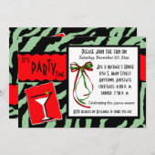 Rood- en Groene tijger-drukfeestdag Kaart (Voorkant / Achterkant)