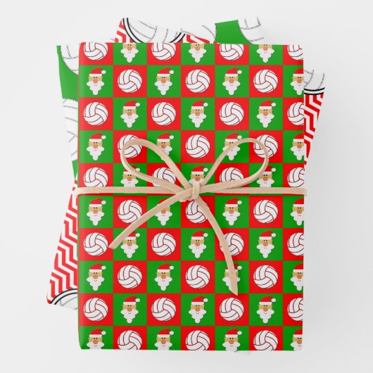 Rood- en Groene Volleybal en kerstkerstkerstmis Inpakpapier Vel (In situ)