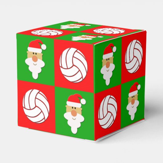 Rood- en Groene Volleyballen en kerstkerstmis Bedankdoosjes (Achterkant)