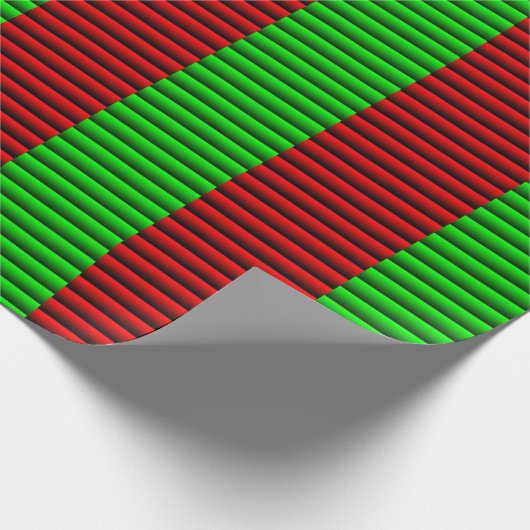Rood en groengestreept omslagpapier cadeaupapier (Hoek)