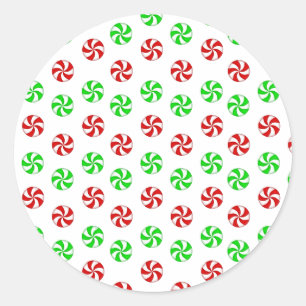 Rood- en groenminten ronde sticker