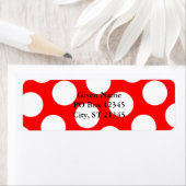 Rood en Grote Witte Stippen Etiket (Insitu)