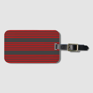 Rood en houtskool met vijf strippen bagagelabel