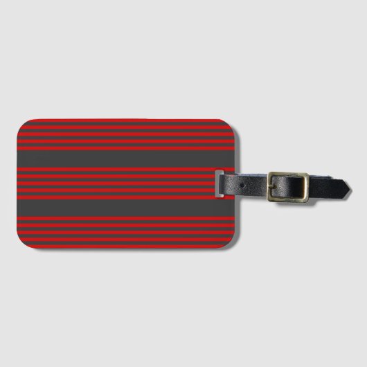 Rood en houtskool met vijf strippen bagagelabel (Voorkant (horizontaal))