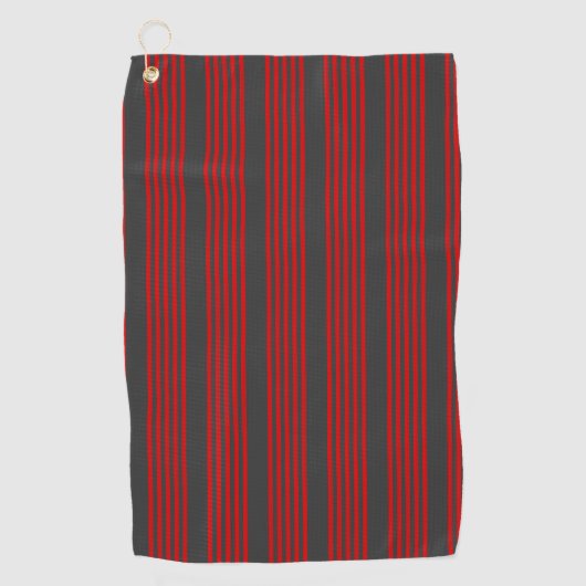 Rood en houtskool met vijf strippen golfhanddoek (Voorkant)