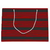 Rood en houtskool met vijf strippen groot cadeauzakje (Voorkant)