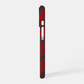 Rood en houtskool met vijf strippen iPhone 16 hoesje (Linkerkant)