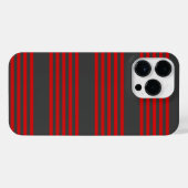 Rood en houtskool met vijf strippen iPhone hoesje (Achterkant horizontaal)