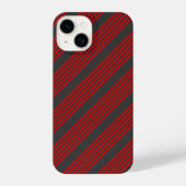 Rood en houtskool met vijf strippen iPhone hoesje (Achterkant)