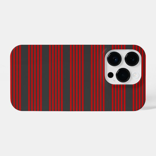 Rood en houtskool met vijf strippen iPhone hoesje (Achterkant horizontaal)