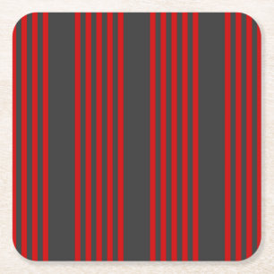 Rood en houtskool met vijf strippen kartonnen onderzetters