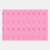 Rood en ivoor bloemmotief in roze inpakpapier vel (Voorkant 3)