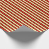 Rood en Ivoor Brocade Cadeaupapier (Hoek)