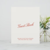 rood en ivoor bruiloft gastenboek teken (Staand voorkant)