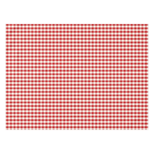 Rood- en Ivoorkust — Gingham Check Pset Tafelkleed (Voorkant (Horizontaal))