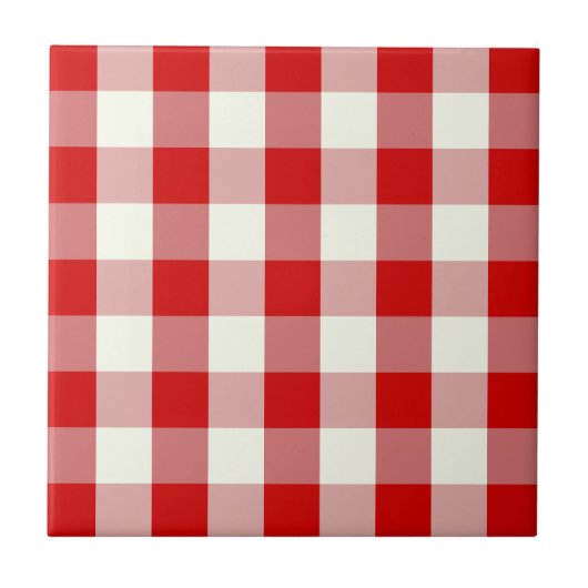 Rood- en Ivoorkust — Gingham Check Pset Tegeltje (Voorkant)